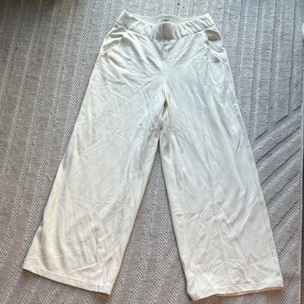 Max Studio Wide Leg Cream Lounge Pants